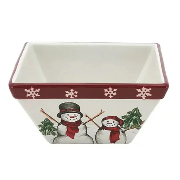 St. Nicholas Square Yuletide Square Ceramic Bowl - Picture 1 of 4